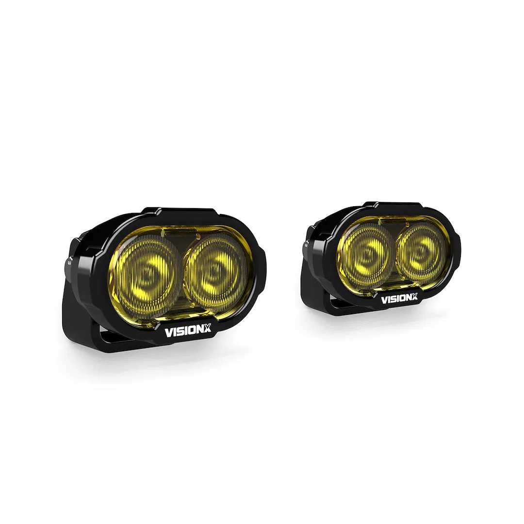 DURA2-DL2CBSYKIT – VISION X Driving/ Fog Light, LED Dual-Color DRL 2 CREE XPL2 HD LED 8 Watt Bulb Rectangular 32 Watt...